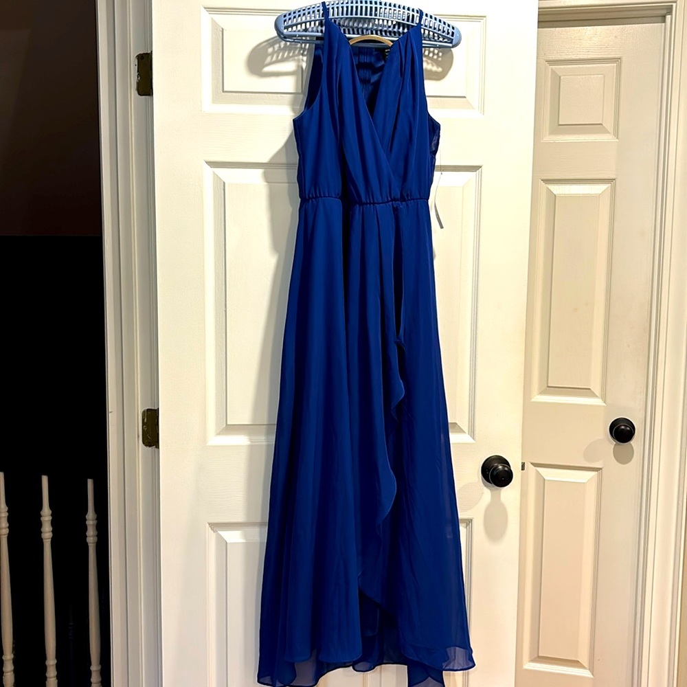 Tribal Embellished Neck Sapphire Dress (xs)